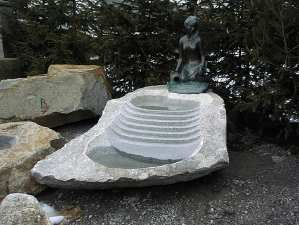 Brunnen Stein Naturstein Treppenbrunnen Gartenbrunnen Steinmetz sterreich Vorarlberg